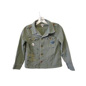 Junk Food Clothing Size Medium Girls Khaki Green Utility Jacket #F-1-10